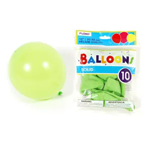 10Pack, 12" Solid Color Lime Green Balloons