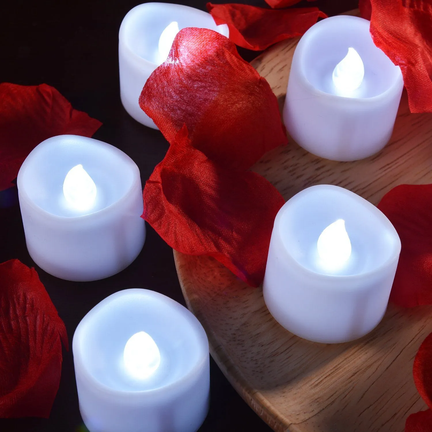 12-Piece: Cool White Flickering Led Tealight Timer Candles