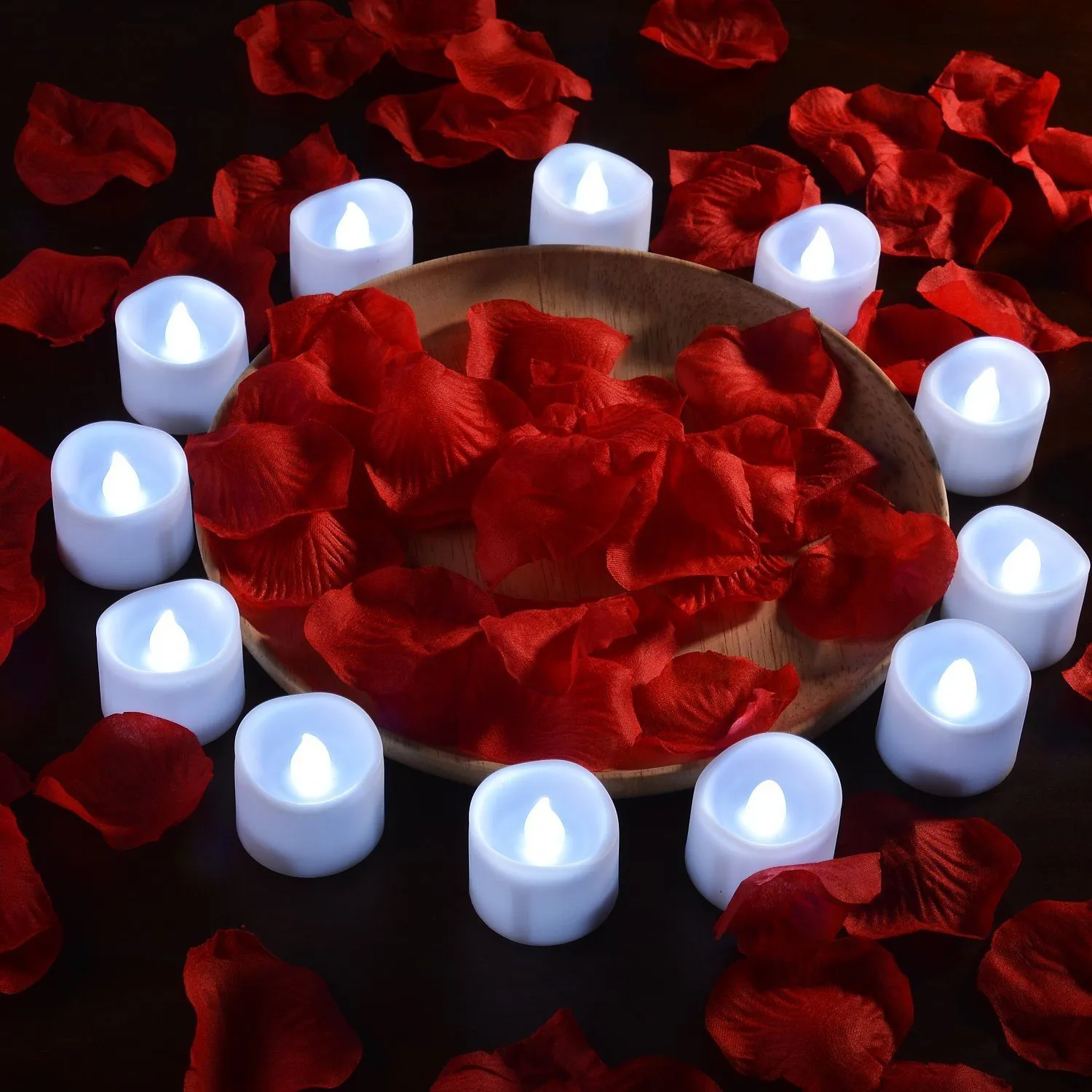 12-Piece: Cool White Flickering Led Tealight Timer Candles