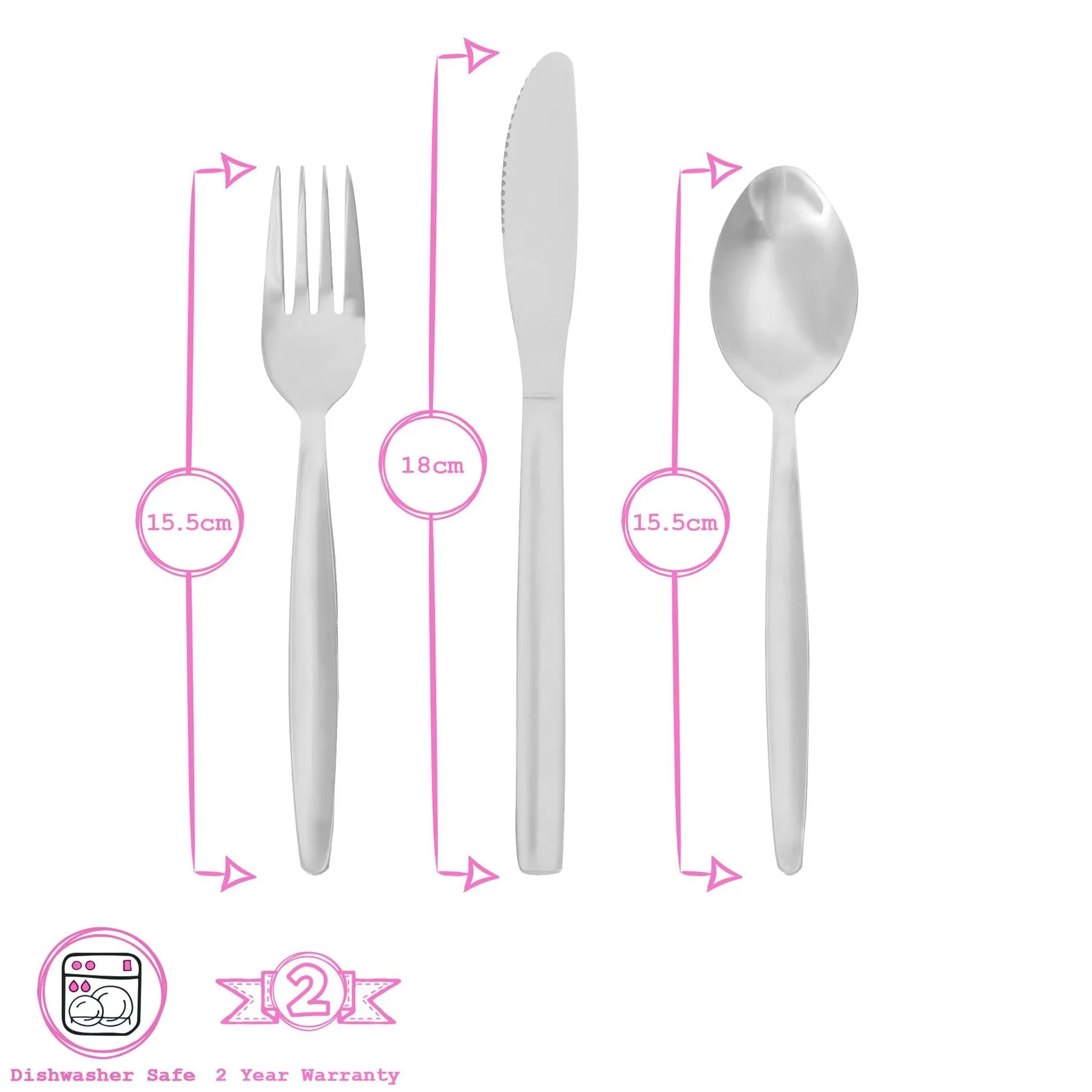 12pc Stainless Steel Children's Cutlery Set - One Set - By Tiny Dining