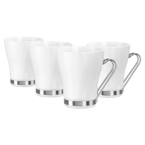 235ml Aromateca Oslo White Glass Coffee Cups - Pack of Four - By Bormioli Rocco