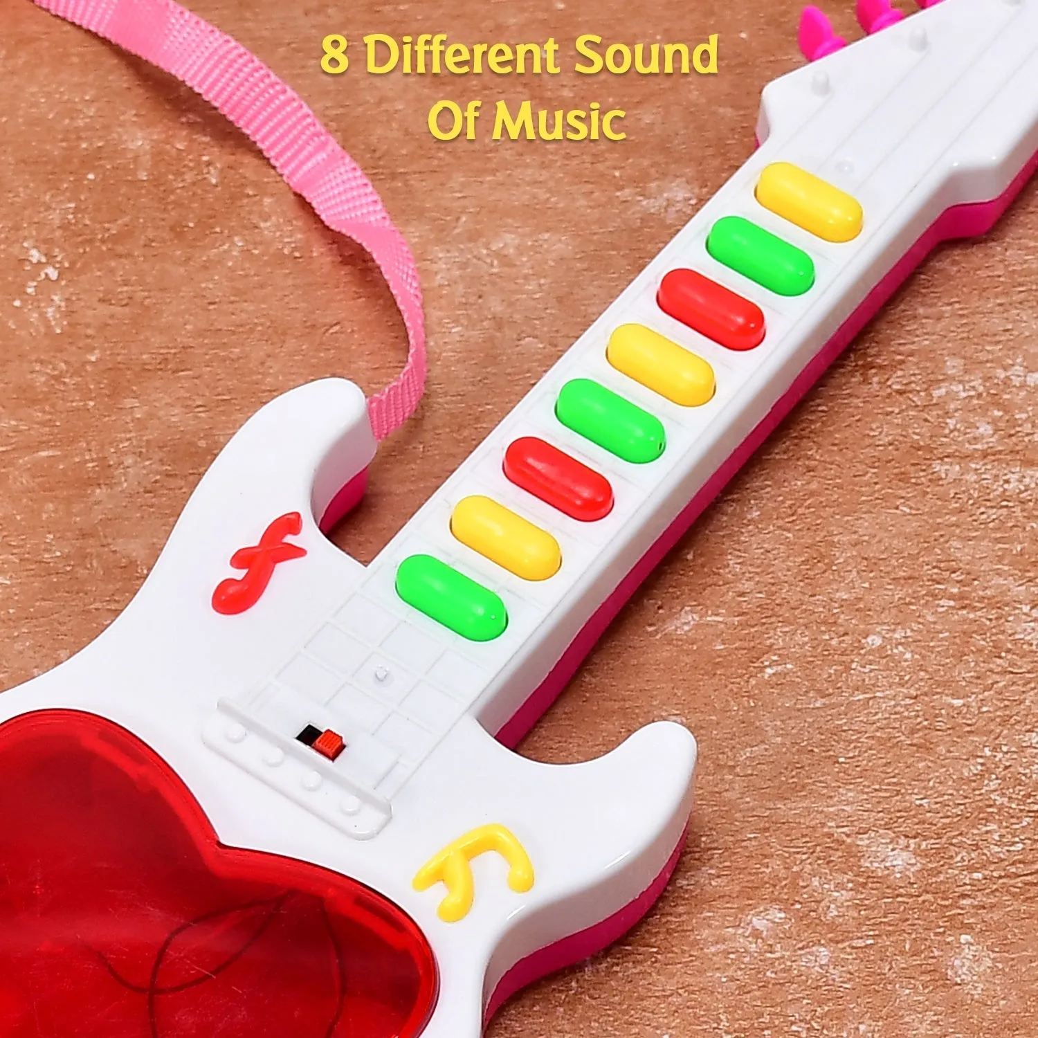 4464 Battery Operated Musical Instruments Mini Guitar Toys and Light for 3 Years Old Kids.