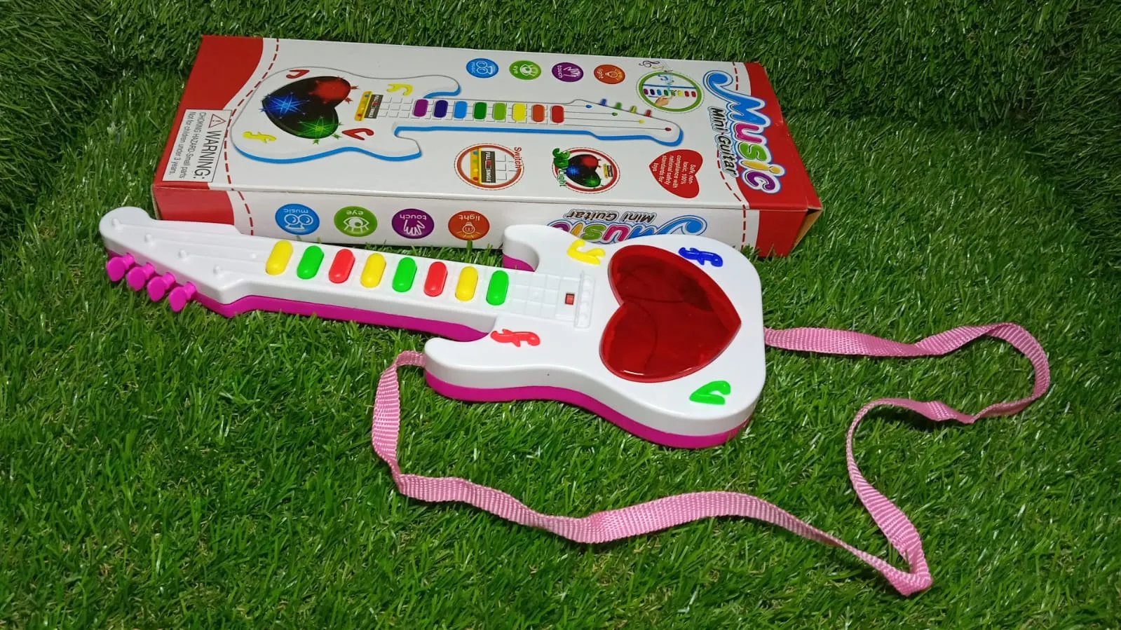 4464 Battery Operated Musical Instruments Mini Guitar Toys and Light for 3 Years Old Kids.