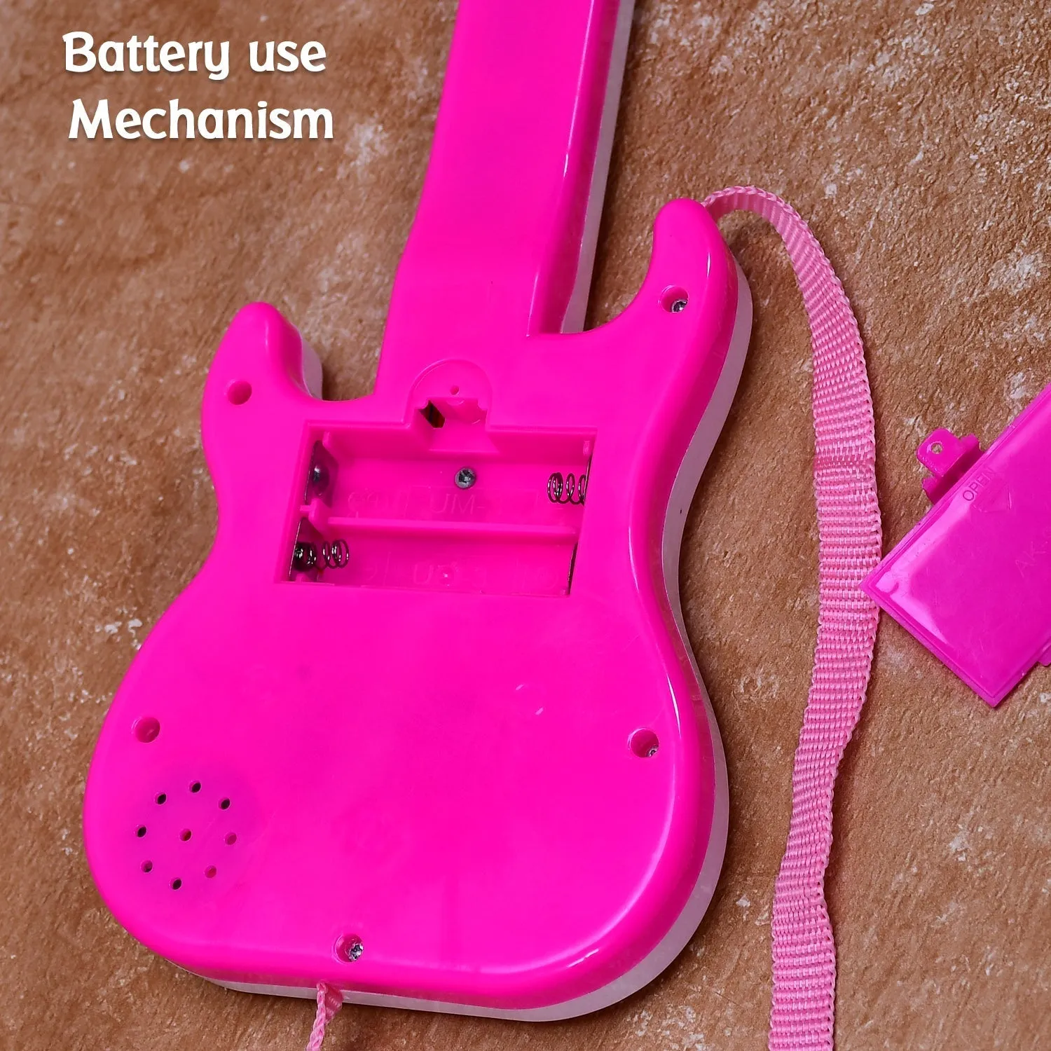 4464 Battery Operated Musical Instruments Mini Guitar Toys and Light for 3 Years Old Kids.