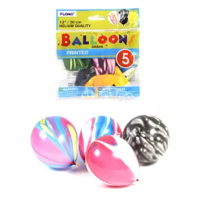 5Pk 12" Marble Balloons