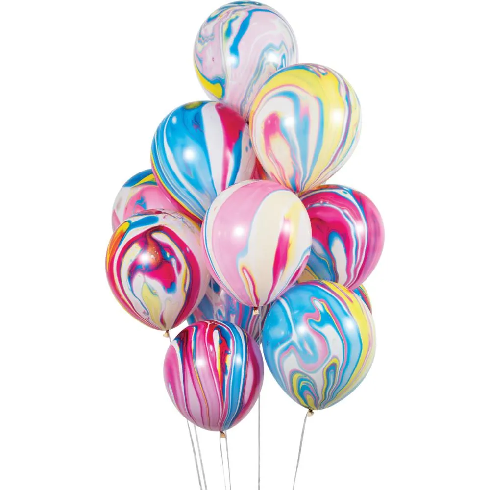 Birthday Latex Balloons 12" Marble (12/Pkg)