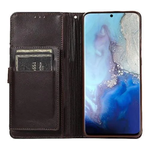 Brown Faux Leather Wallet Case - Samsung Galaxy Note20