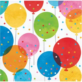 Bulk Birthday Confetti Balloons Beverage Napkins (192 per Case)