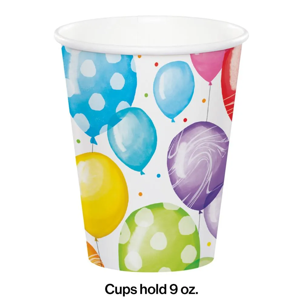 Bulk Pack of 16 Balloons Bash Hot/Cold Cups 9Oz