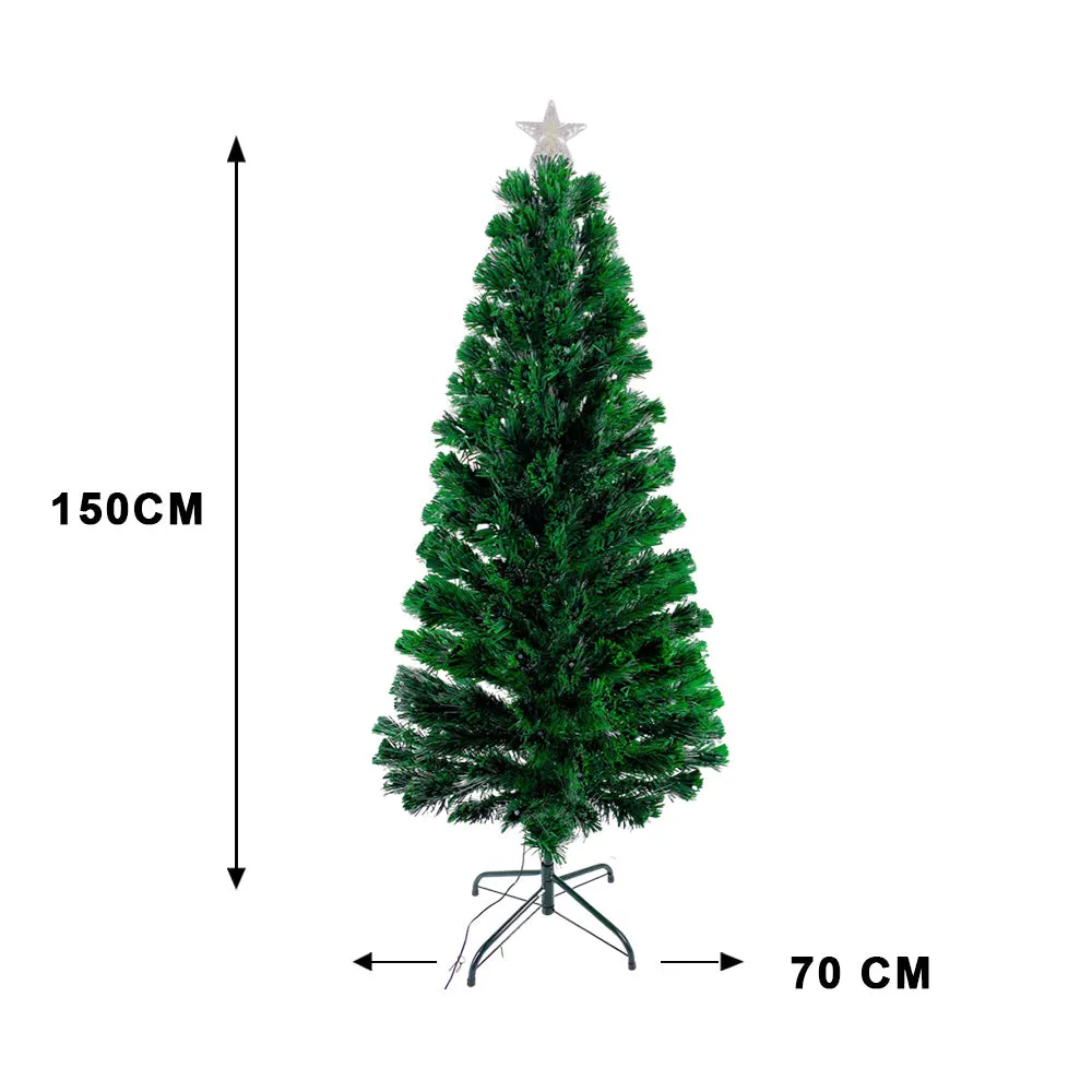 Christmas Pre-Lit Fibre Optic Green Tree Ultra-bright Sparkling Colorful Lights