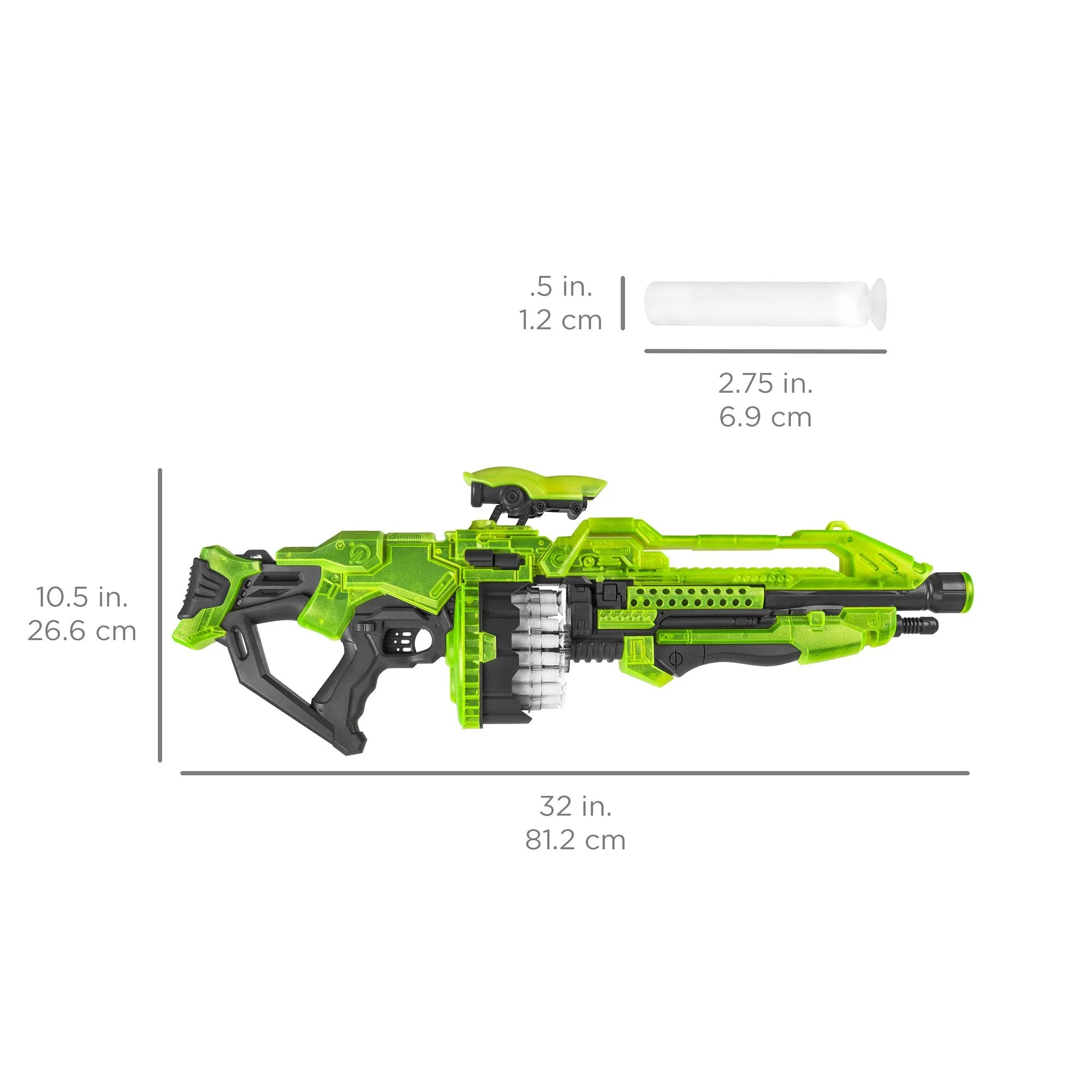 Electric Foam Dart Alien Blaster Toy w/ 40 Glow-in-the-Dark Darts