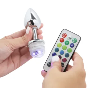 Remote-Controlled Light-Up Stainless Steel Anal Plug