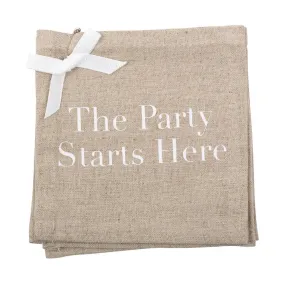 Linen Cocktail Napkins "The Party Starts Here"