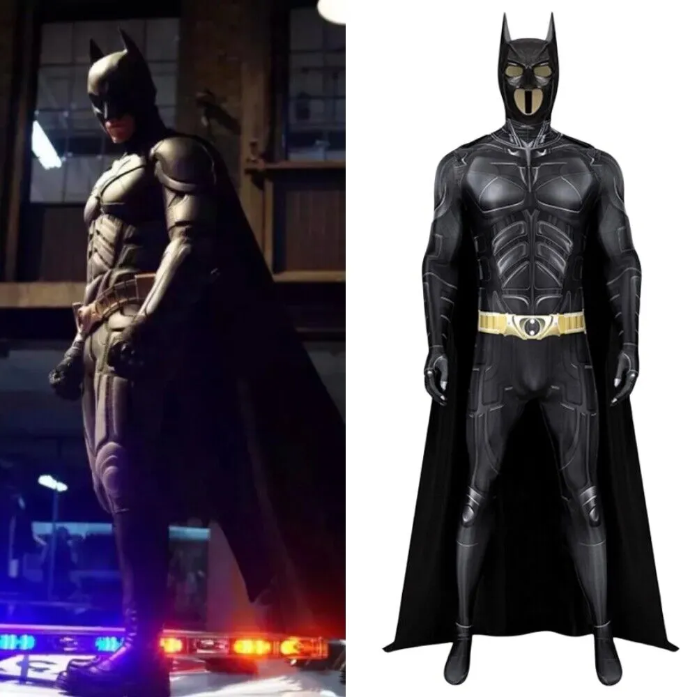 【New Arrival】Xcoser Superhero The Dark Knight Rises Batman Cosplay Costume Bruce Bodysuit Jumpsuit