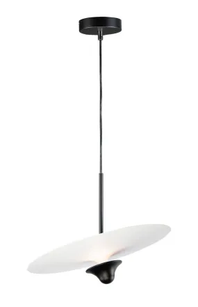 Radar 16.5" Single Light Pendant in White and Black