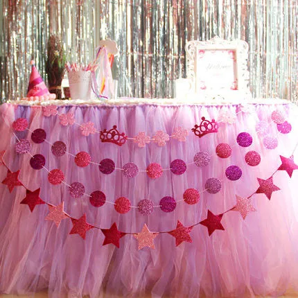 Round Glittery Sequins Star Garland