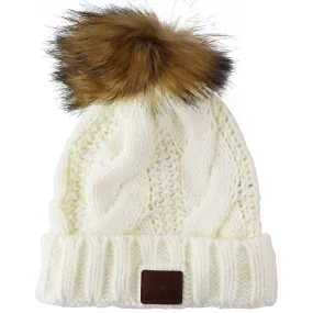 The Source - Womens Soft Winter Hat with Built-in Bluetooth Speakers - White