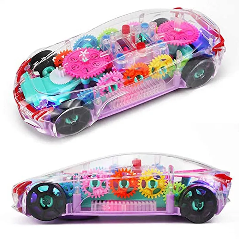 Transparent Concept Racing Car with 3D Flashing Lights (With Battery)