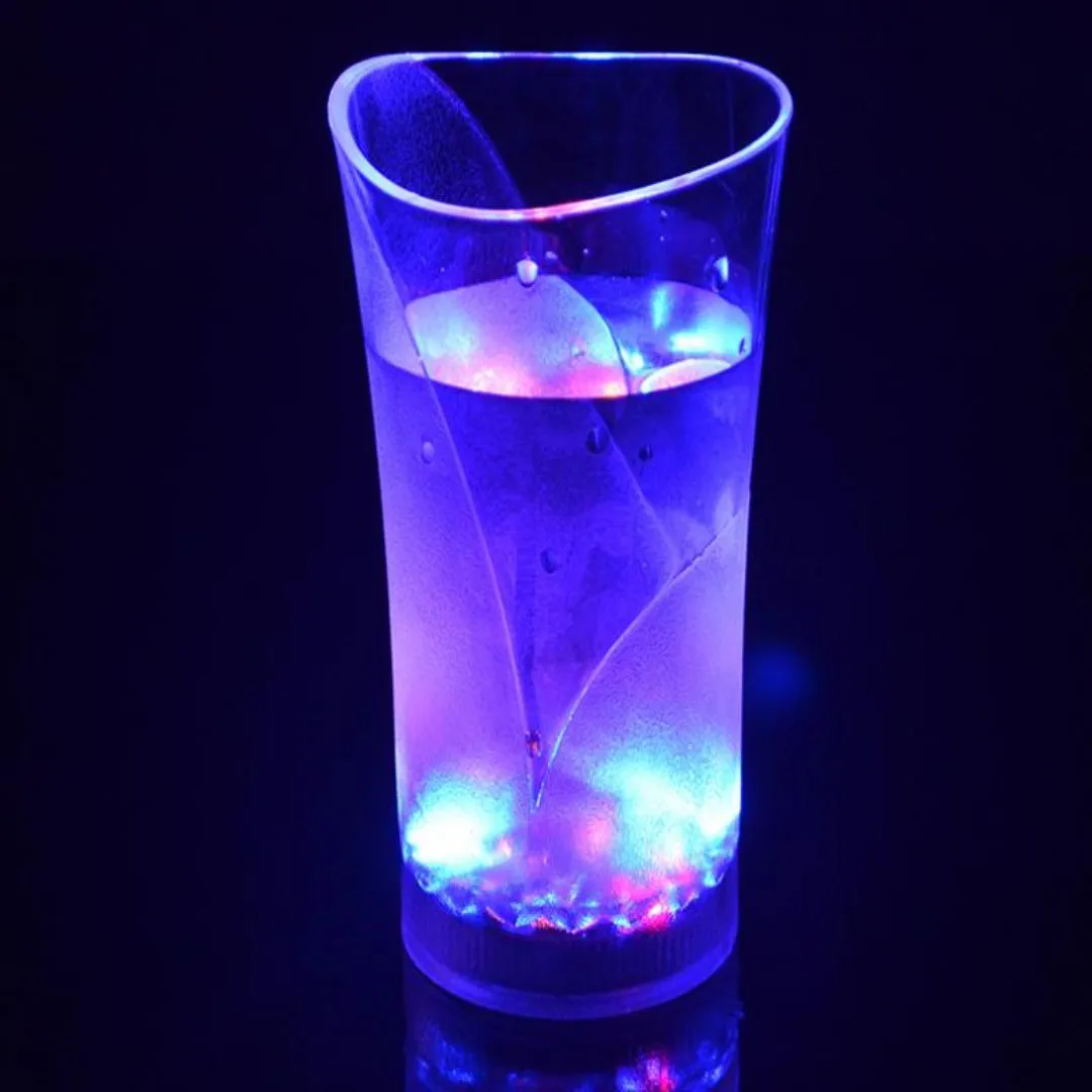 Valentine Day Flashing Colorful LED Light Up Cup Glass