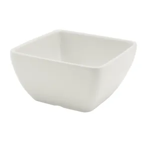 White Melamine Curved Square Bowl 10.5cm - Pack 1