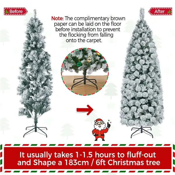 Yaheetech Pre-lit Snow Flocked Christmas Tree