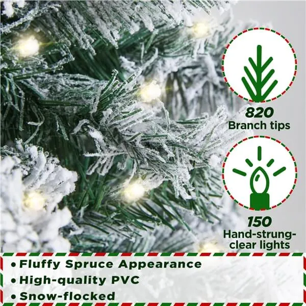 Yaheetech Pre-lit Spruce Artificial Christmas Tree